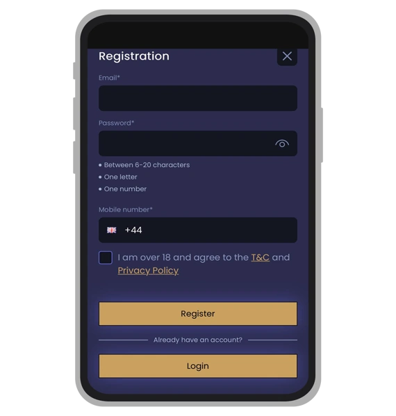 Sparkle Slots registration: Step 2