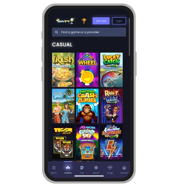 Casual games at Fruity King