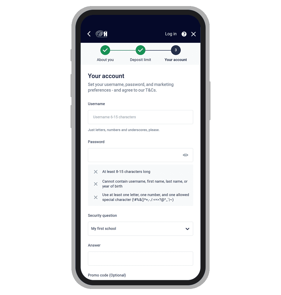 Creating Your William Hill Account