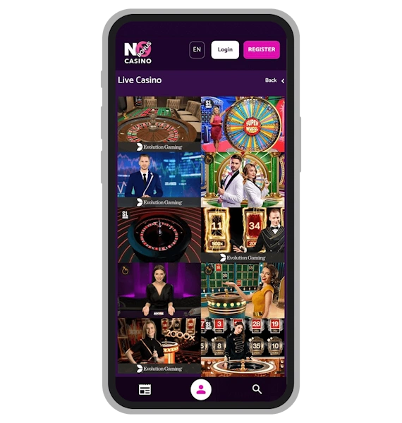 No Bonus Casino Live Section