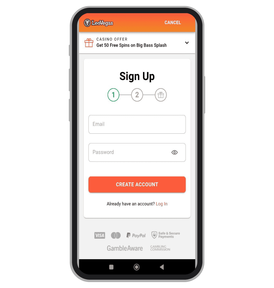 1st stage of registration.