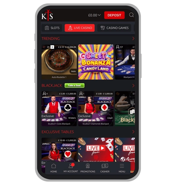 Live Casino at Knight Slots
