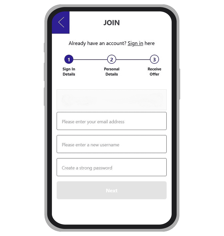 Mecca Games registration: Step 2