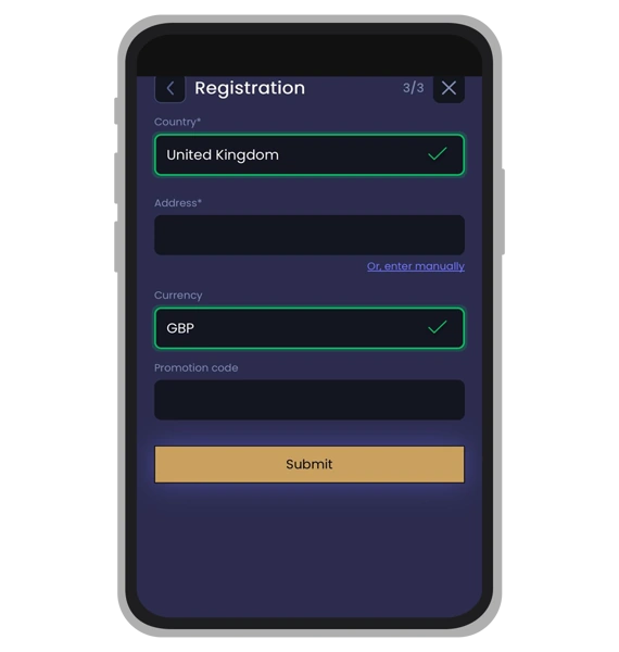 Sparkle Slots registration: Step 4