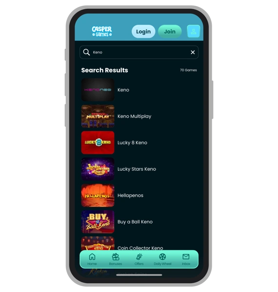 Keno at Casper Games