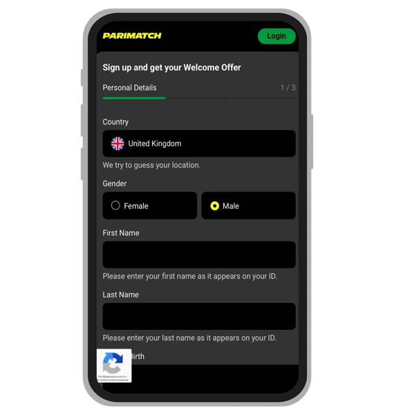 Parimatch registration: Step 2