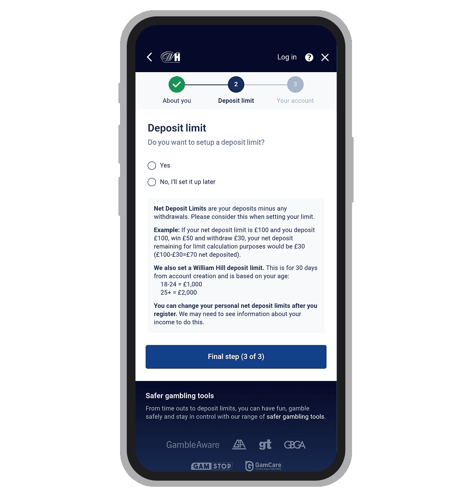 Deposit Limits at William Hill