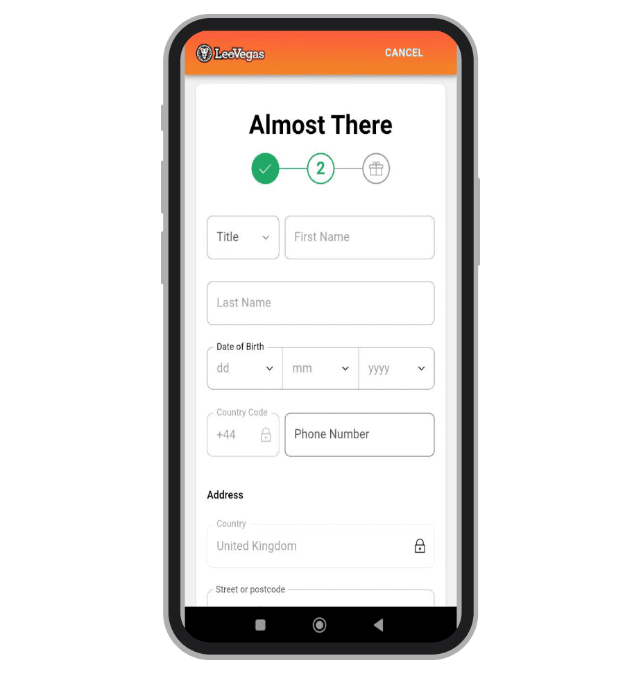 2st stage of registration.