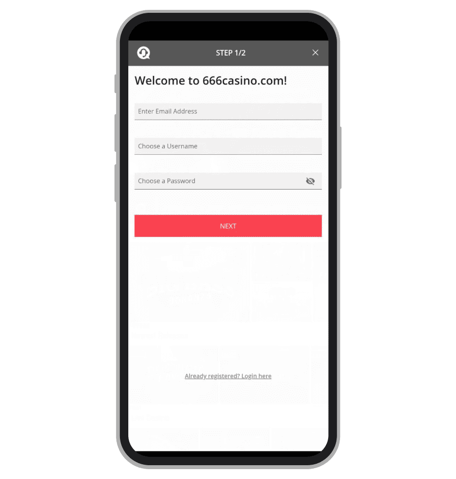Registration form. Account Credentials