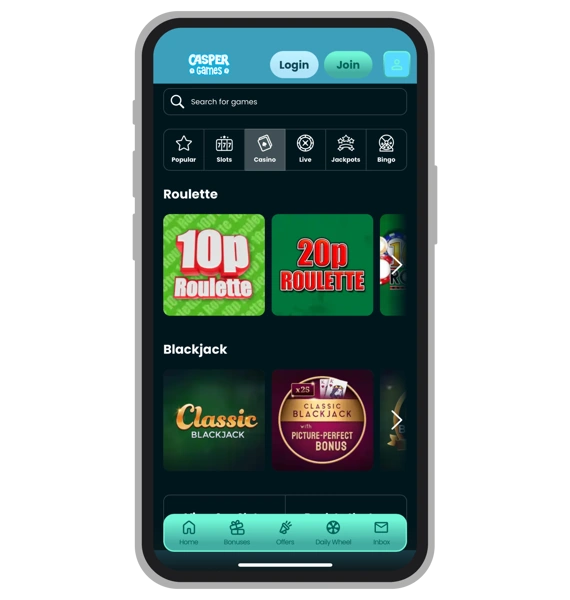 Table games at Casper Games