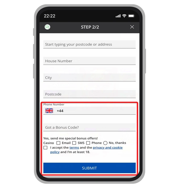 Jackie Jackpot registration: Step 4