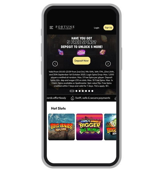 Fortune Mobile Casino Home Page