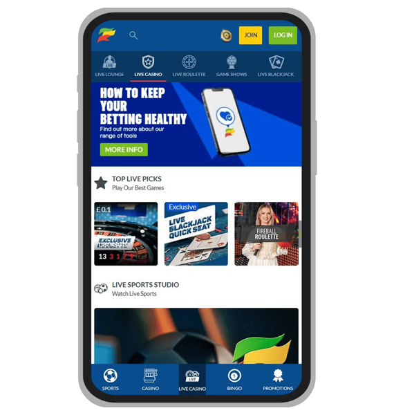 Live section at Coral Casino