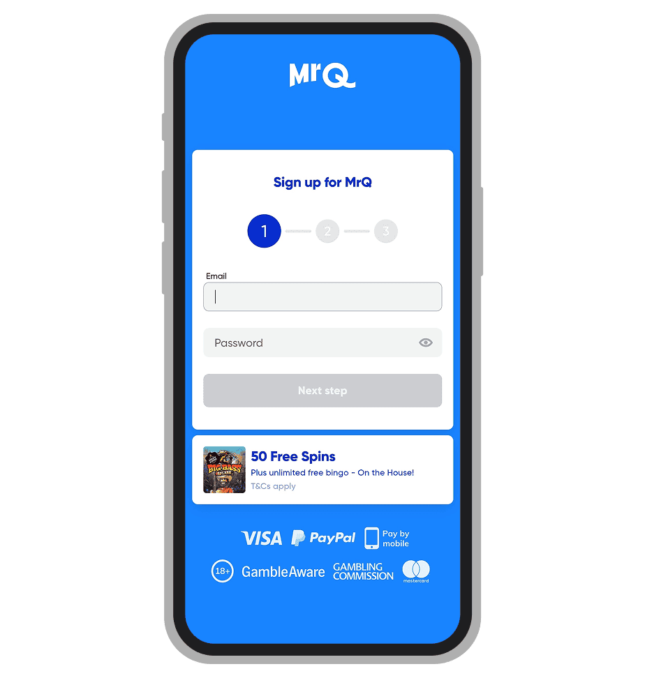 First Step of MRQ Sign-Up