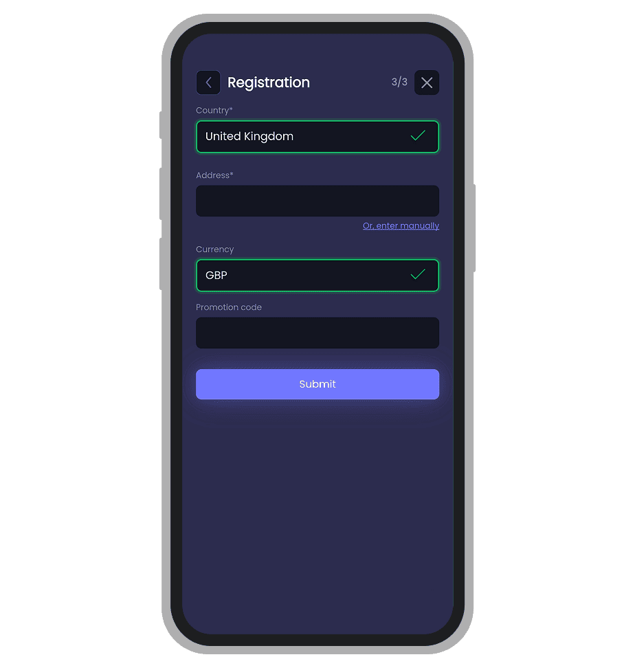 Winissimo Casino Registration: Step 3