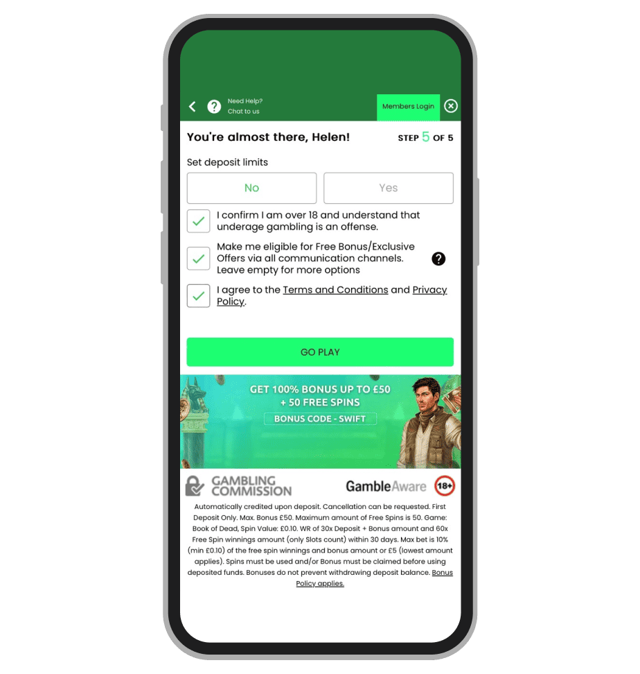 Swift Casino Sign-Up