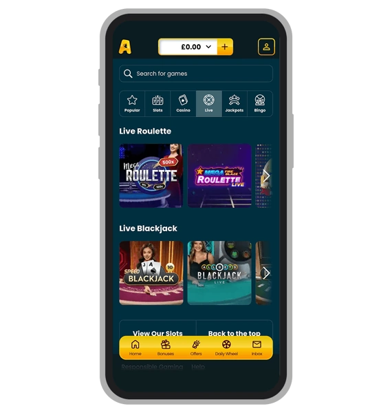 Live Casino at Amazon Slots