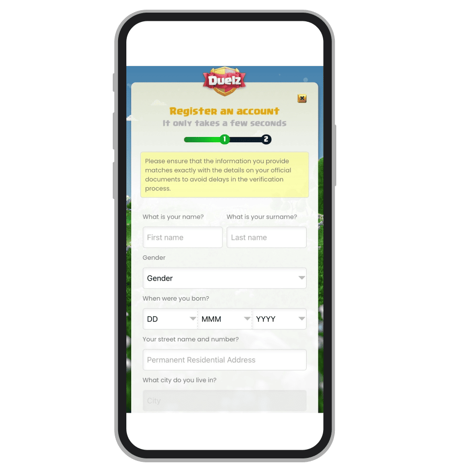 Sign Up 3.1 Duelz