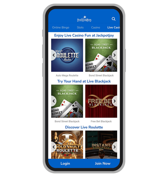 Jackpotjoy Live Tables