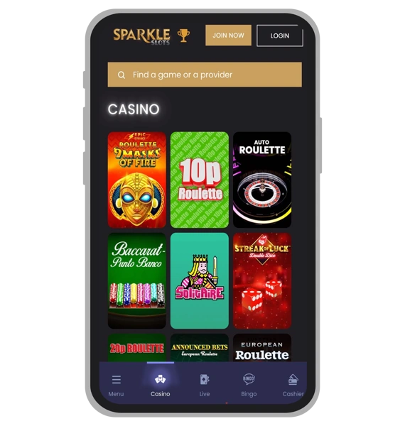 Table Games at Sparkle Slots