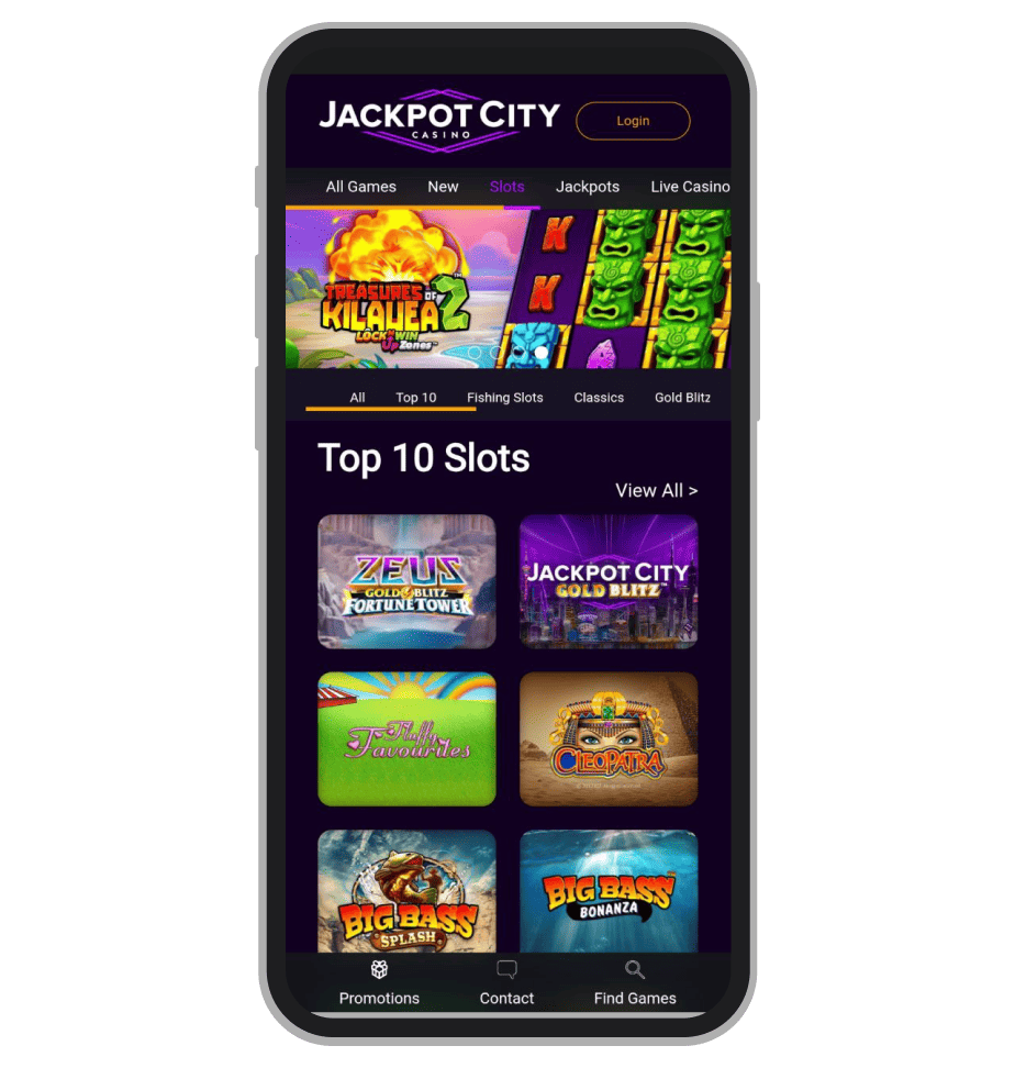 Jackpot City Casino main page