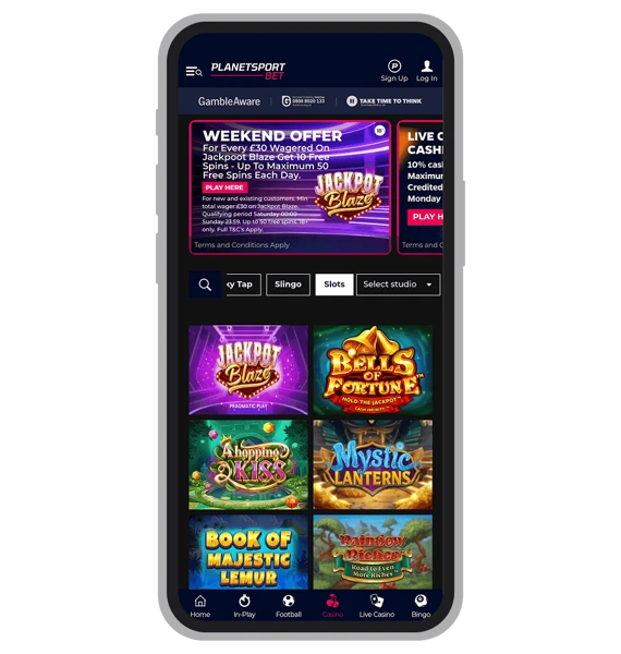 Slots at Planetsport Bet Casino