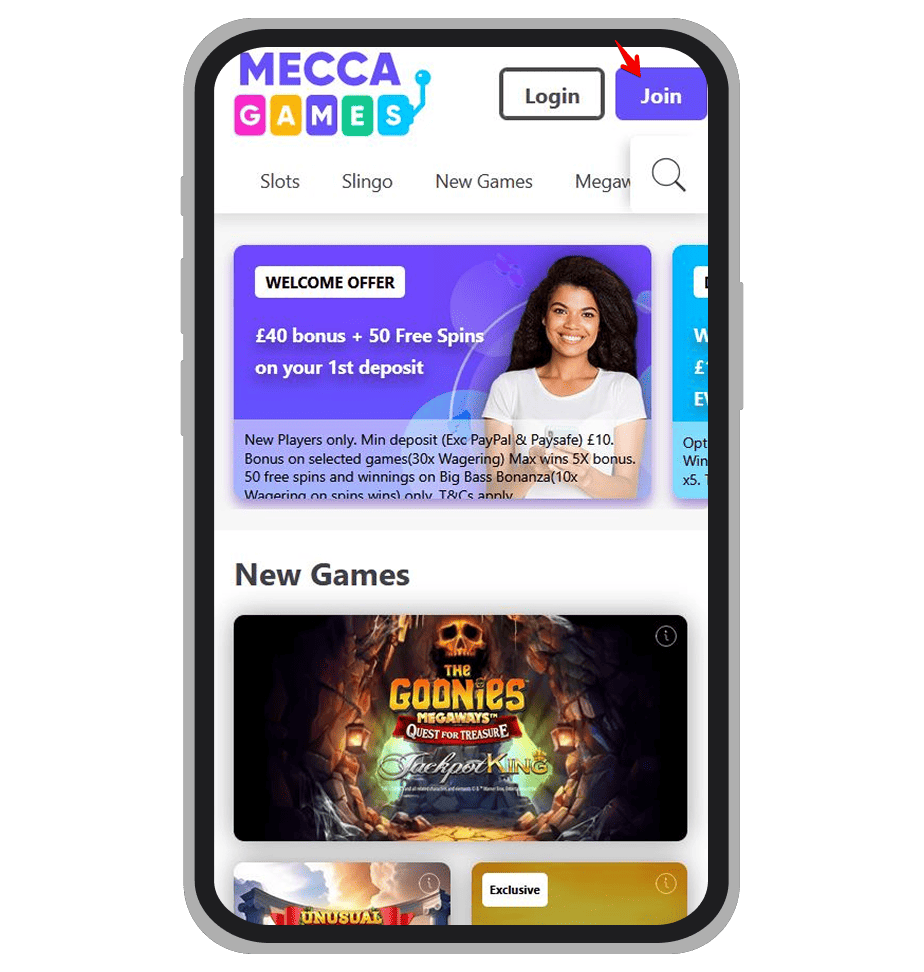 Mecca Games registration: Step 1