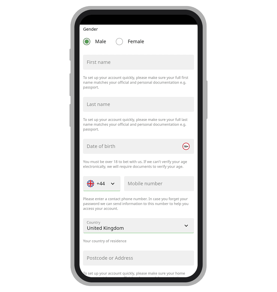 Personal Info for your Betfair Account