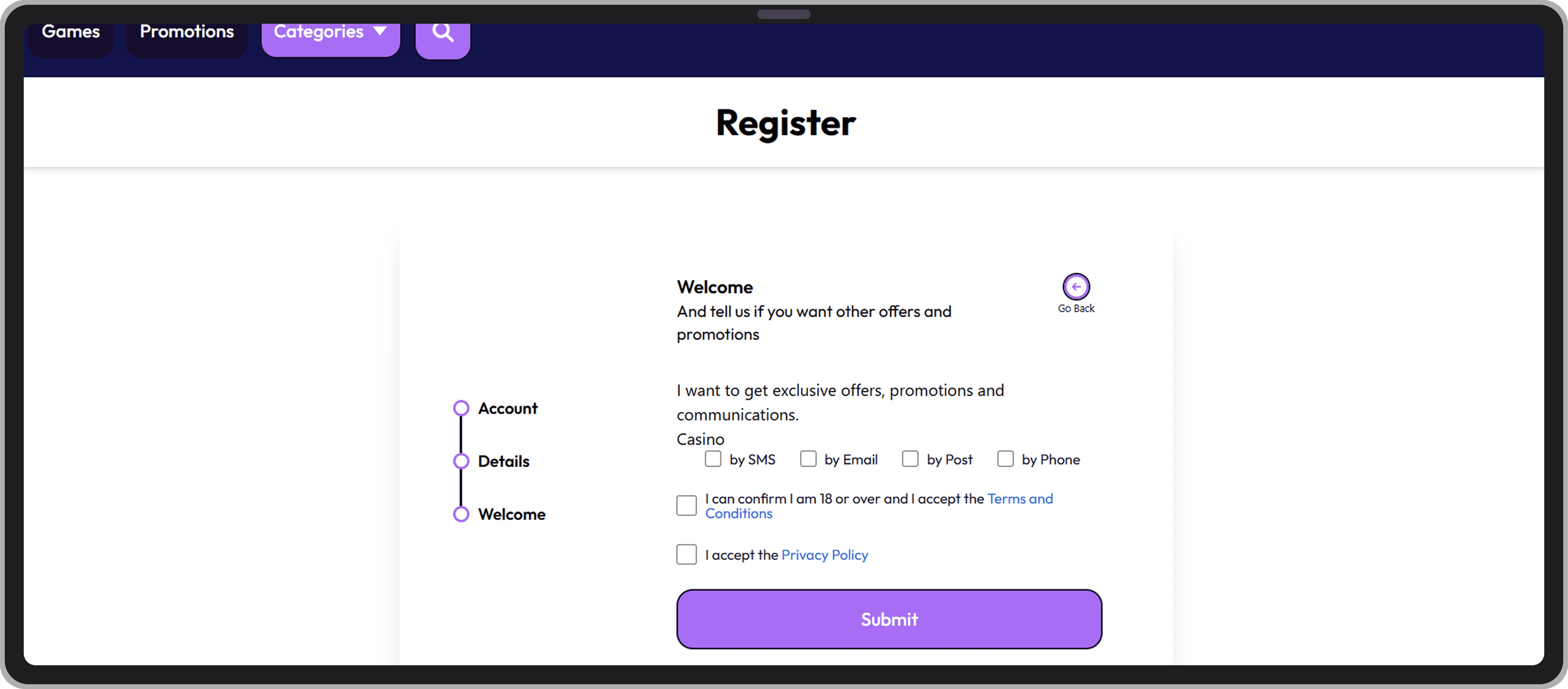 Registration: page 3
