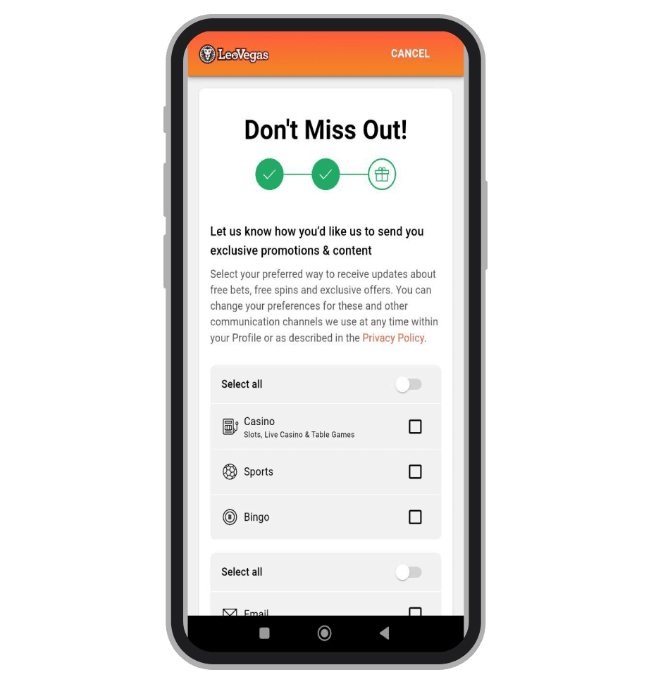 3st stage of registration.