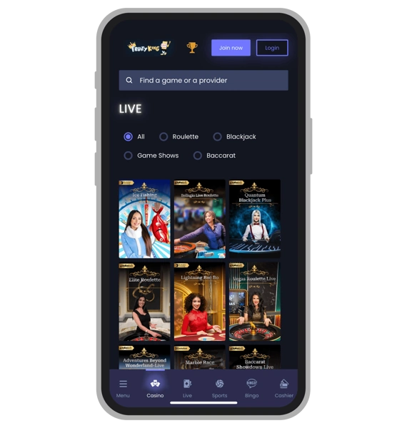 Live Сasino at Fruity King