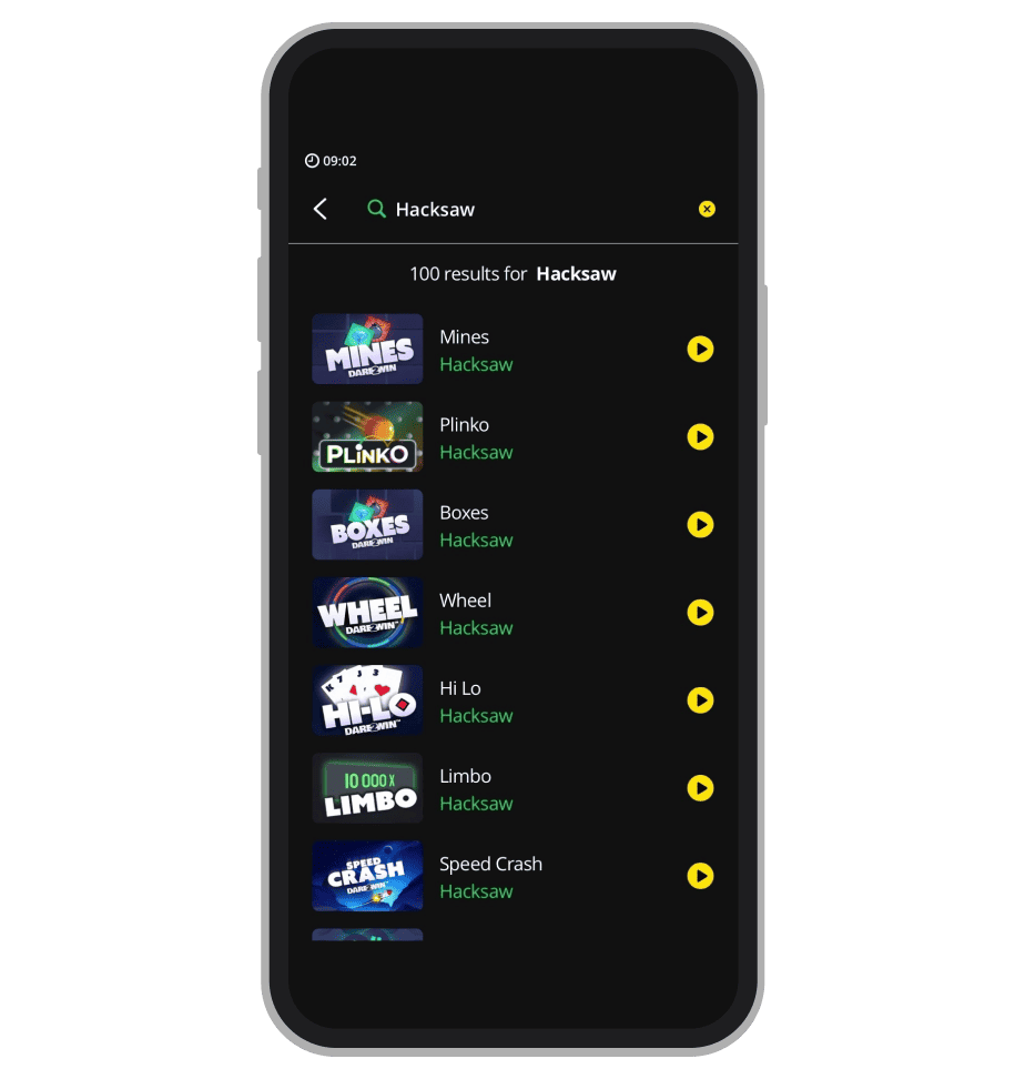 Myriad Play Hacksaw Games