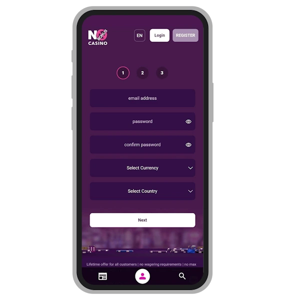  No Bonus Casino Registration: Step 2