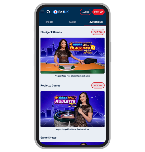 BetUK Live casino
