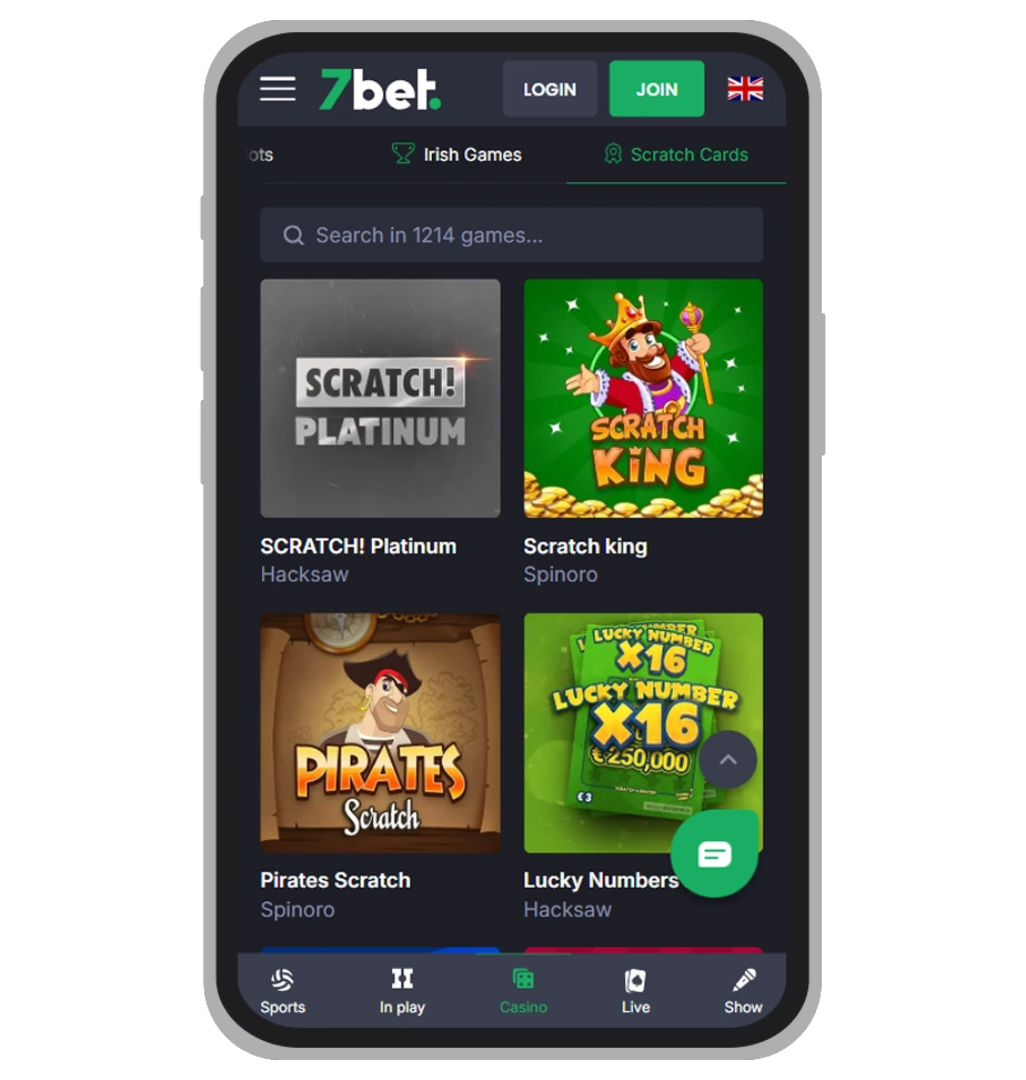 Scratch cards at 7Bet