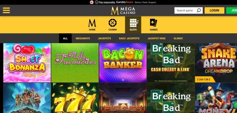 Slots in Mega Casino