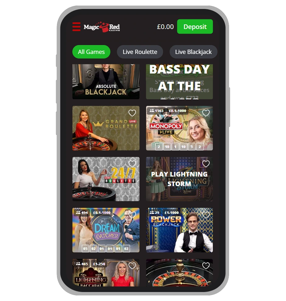 Live Casino at Magic Red