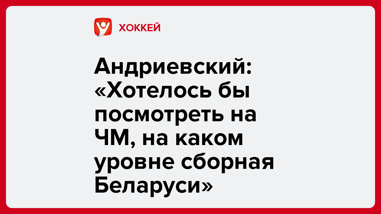 Андриевский: «Хотелось бы посмотреть на ЧМ, на каком уровне сборная Беларуси».